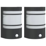 Vidaxl appliques murales d'extrieur et capteurs 2pcs acier inoxydable