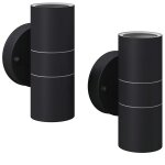 Vidaxl applique murale led d'extrieur 2 pcs acier inoxydable haut bas