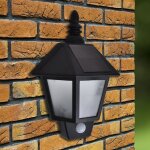 Vidaxl appliques murales solaires 2 pcs avec capteur de mouvement noir