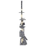 Vidaxl arbre � chat et griffoirs 230 - 250 cm empreintes de pattes gris