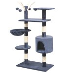 Vidaxl arbre  chat avec griffoirs en sisal 125 cm bleu fonc