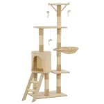 Vidaxl arbre � chat avec griffoirs en sisal 138 cm beige
