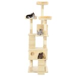 Vidaxl arbre � chat avec griffoirs en sisal 170 cm beige