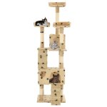 Vidaxl arbre à chat et griffoirs en sisal 170 cm beige motif de pattes Vidaxl arbre à chat et griffoirs en sisal 170 cm beige motif de pattes