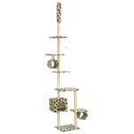 Vidaxl arbre  chat avec griffoirs en sisal 260 cm beige motif pattes
