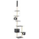 Vidaxl arbre  chat avec griffoirs en sisal 260 cm gris motif pattes