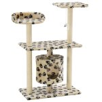 Vidaxl arbre � chat avec griffoir en sisal 95 cm beige motif de pattes