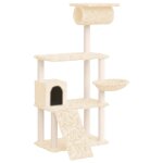 Vidaxl arbre  chat avec griffoirs en sisal crme 131 cm