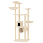 Vidaxl arbre à chat avec griffoirs en sisal crème 141 cm Vidaxl arbre à chat avec griffoirs en sisal crème 141 cm