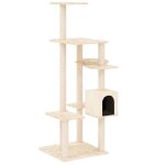 Vidaxl arbre � chat avec griffoirs en sisal cr�me 142 cm