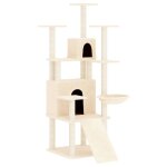 Vidaxl arbre � chat avec griffoirs en sisal cr�me 154 cm