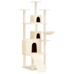 Vidaxl arbre � chat avec griffoirs en sisal cr�me 175 cm