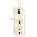 Vidaxl arbre � chat avec griffoirs en sisal cr�me 180 cm