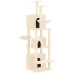 Vidaxl arbre  chat avec griffoirs en sisal crme 180 cm