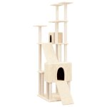 Vidaxl arbre � chat avec griffoirs en sisal cr�me 190 cm
