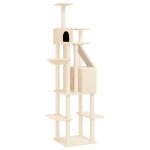 Vidaxl arbre � chat avec griffoirs en sisal cr�me 201 cm