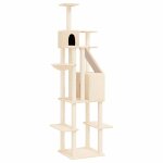 Vidaxl arbre � chat avec griffoirs en sisal cr�me 201 cm