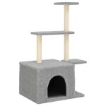 Vidaxl arbre � chat avec griffoirs en sisal gris clair 110 cm