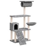 Vidaxl arbre à chat avec griffoirs en sisal gris clair 131 cm Vidaxl arbre à chat avec griffoirs en sisal gris clair 131 cm