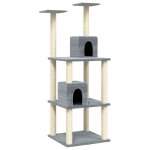 Vidaxl arbre à chat avec griffoirs en sisal gris clair 141 cm Vidaxl arbre à chat avec griffoirs en sisal gris clair 141 cm