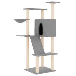 Vidaxl arbre � chat avec griffoirs en sisal gris clair 143 cm