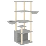Vidaxl arbre  chat avec griffoirs en sisal gris clair 147 cm