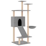 Vidaxl arbre � chat avec griffoirs en sisal gris clair 153 cm