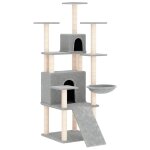 Vidaxl arbre à chat avec griffoirs en sisal gris clair 154 cm Vidaxl arbre à chat avec griffoirs en sisal gris clair 154 cm