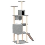 Vidaxl arbre à chat avec griffoirs en sisal gris clair 168 cm Vidaxl arbre à chat avec griffoirs en sisal gris clair 168 cm