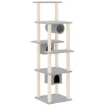 Vidaxl arbre  chat avec griffoirs en sisal gris clair 169 cm