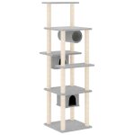 Vidaxl arbre � chat avec griffoirs en sisal gris clair 169 cm