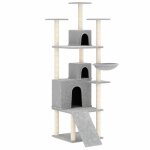Vidaxl arbre � chat avec griffoirs en sisal gris clair 175 cm