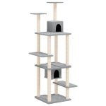 Vidaxl arbre  chat avec griffoirs en sisal gris clair 176 cm