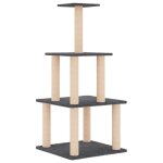 Vidaxl arbre � chat avec griffoirs en sisal gris fonc� 111 cm