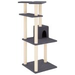 Vidaxl arbre � chat avec griffoirs en sisal gris fonc� 123 cm