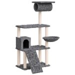 Vidaxl arbre � chat avec griffoirs en sisal gris fonc� 131 cm