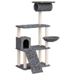 Vidaxl arbre à chat avec griffoirs en sisal gris foncé 131 cm Vidaxl arbre à chat avec griffoirs en sisal gris foncé 131 cm