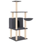 Vidaxl arbre � chat avec griffoirs en sisal gris fonc� 132 cm