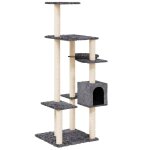 Vidaxl arbre  chat avec griffoirs en sisal gris fonc 142 cm