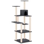 Vidaxl arbre à chat avec griffoirs en sisal gris foncé 153 cm Vidaxl arbre à chat avec griffoirs en sisal gris foncé 153 cm