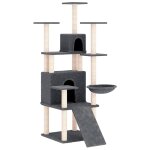 Vidaxl arbre � chat avec griffoirs en sisal gris fonc� 154 cm