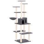 Vidaxl arbre � chat avec griffoirs en sisal gris fonc� 167 cm