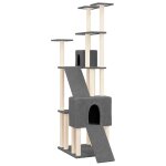 Vidaxl arbre  chat avec griffoirs en sisal gris fonc 190 cm