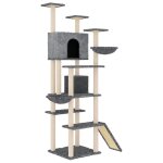Vidaxl arbre  chat avec griffoirs en sisal gris fonc 191 cm