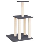 Vidaxl arbre � chat avec griffoirs en sisal gris fonc� 85, 5 cm