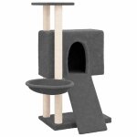 Vidaxl arbre � chat avec griffoirs en sisal gris fonc� 96 cm