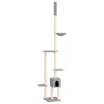 Vidaxl arbre � chat du sol au plafond gris clair 258, 5 - 284, 5 cm