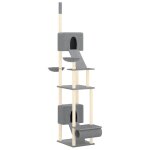 Vidaxl arbre � chat du sol au plafond gris clair 277 - 303 cm