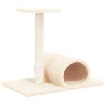 Vidaxl arbre � chat avec tunnel cr�me 60x34, 5x50 cm