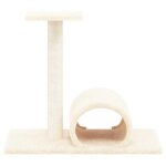 Vidaxl arbre � chat avec tunnel cr�me 60x34, 5x50 cm